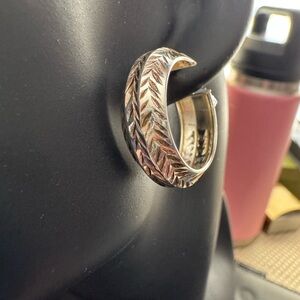 Sterling Silver Braided Earrings with Intricate Design